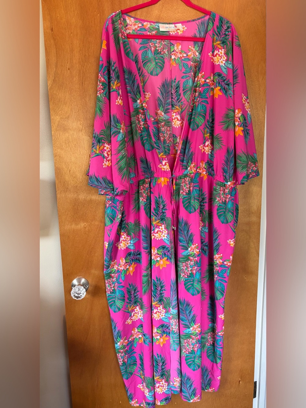 Belle by Kim Gravel Pink Tropical Maxi Dress/coverup